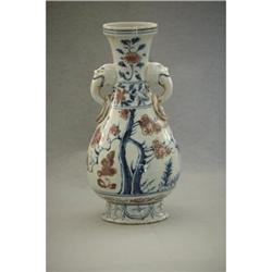 Blue  and  white  with  red  porcelain  vase. #1901381