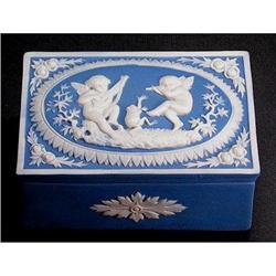 Schafer & Vater Jasperware CHERUBS & FROGS Jar #1901420