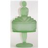 Image 1 : Green BALLERINA Satin Glass Powder Jar #1901507