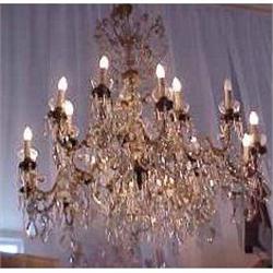 Italian Crystal & Bronze Chandelier #1901581