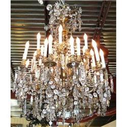 Antique French Bronze and Crystal Chandelier #1901594