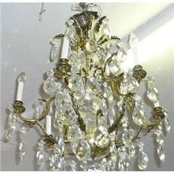 Antique French Crystal and Bronze Chandelier #1901609