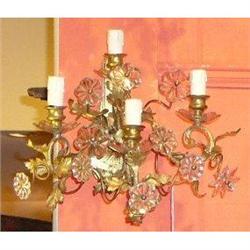 Antique Pair of French Bronze Sconces #1901614