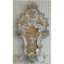 Pair of Antique Venetian Mirrored Sconces #1901618