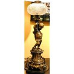 Pair of Antique Cherub Lamps #1901625