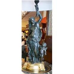 Antique Bronze Figural Lamp #1901626