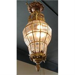 Antique French Bronze Lantern Chandelier #1901636