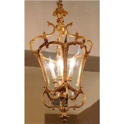 Antique Bronze Lantern Chandelier Fixture #1901638