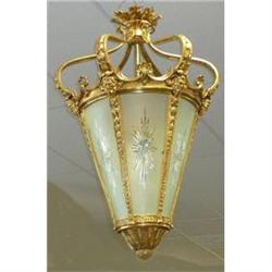 Antique French Bronze Lantern Chandelier #1901640