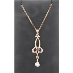 14K rose gold amethyst lavaliere #1901693