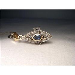 18K Pink Rose Gold Diamond Sapphire Pendant #1901843