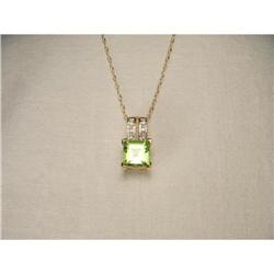 14K YG Peridot Diamond Filigree Pendant #1901860