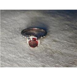 Antique Estate 14K WG Gold Filigree Ruby Ring #1901870