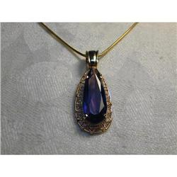 Estate 14K Pink Rose Gold Huge Amethyst Pendant#1901887