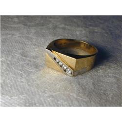 Estate 14K Gold Two-Tone Diamond Mens Ring #1901890