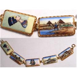 Grand TOUR Egyptian enamel Figural bracelet  #1901923