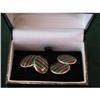 Image 1 : STERLING AND ENAMEL STRIPED CUFFLINKS #1901950
