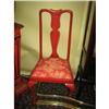 Image 1 : PAIR ENGLISH CHINESE RED SIDE CHAIRS #1901955