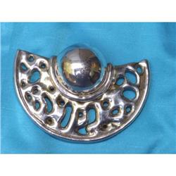 Estate Israel Sterling Silver Brooch Necklace #1901964