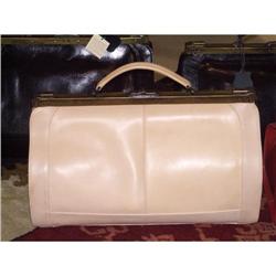 Tan Antique style doctor bag leather purse tote#1901966