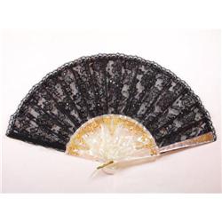 Black lace folding fan #1901977