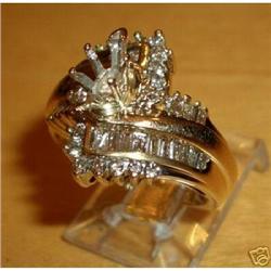 14K Yellow Gold Diamond Engagement Ring Setting#1902013