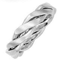 PLATINUM BRAIDED WEDDING BAND his and hers ring#1902072