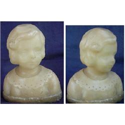 NOUVEAU ALABASTER STATUE CARVED BUST LITTLE #1902116