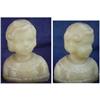 Image 1 : NOUVEAU ALABASTER STATUE CARVED BUST LITTLE #1902116