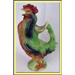 ST CLEMENT FRANCE MAJOLICA ROOSTER PITCHER OLD #1902123