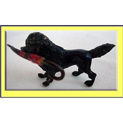 VIENNA BRONZE COLDPAINTED POODLE DOG W UMBRELLA#1902127