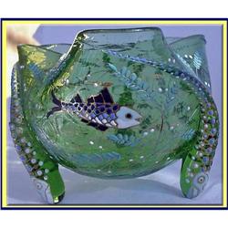 MOSER GLASS ENAMEL FISH & APPLIED SALAMANDERS #1902128