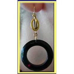 ART DECO EARRINGS 18K GOLD AND BAKELITE #1902129