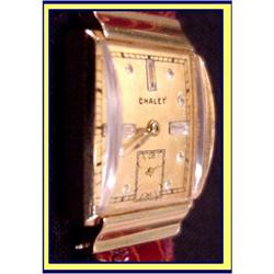 14K GOLD & DIAMOND MEN'S WATCH CHALET #1902147