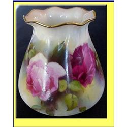 ROYAL WORCESTER HANDPAINTED FLORAL VASE 1914 #1902155
