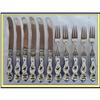 Image 1 : SILVER W RAMS FLATWARE W MEISSEN STYLE HANDLES #1902158