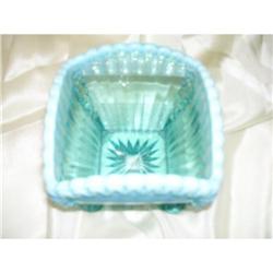 Northwood Blue Opalescent Glass- Brides Basket #1902161