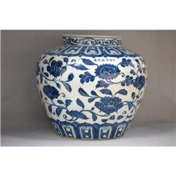 Chinese  blue  and  white  porcelain  jar  #1914448