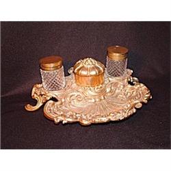 18th. century  French bronze d'ore inkwell #1914776