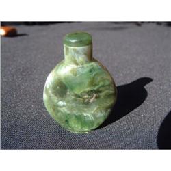 Antique spinach-green jade snuff bottle #1914872