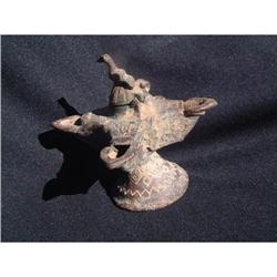 Byzantine bronze oil lamp with 4 spouts #1914903