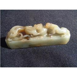 Qing period green jade carving in shape of a #1914906