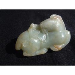 Qing period celadon jade carving in shape of a #1914907