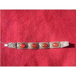 Antique filigree silver bracelet with 4 #1914910