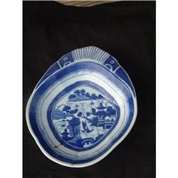 19th. century blue on white shell-shaped #1914914