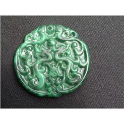 Antique emerald green jadeite pendant #1914947