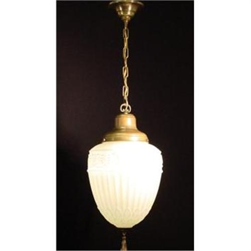 Milk glass pendant light fixture. 1915067