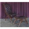 Image 1 : LEATHER TUFTED RETRO ART DECO CHAIR & OTTOMAN #1915143