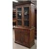 Image 1 : WALNUT MISSION BOOKCASE CHINA CABINET LINEN #1915144