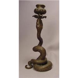 Antique Vienna Bronze Snake Candle Stick #1915235